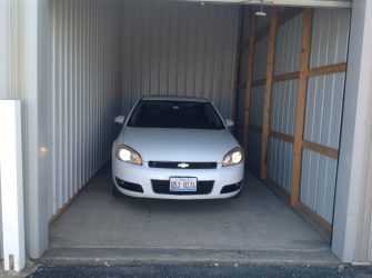 car inside a storage garage