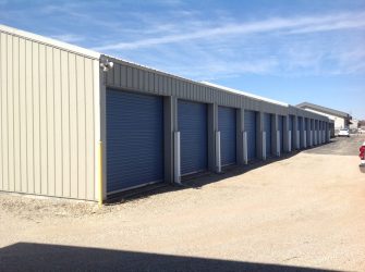 side view of storage garage